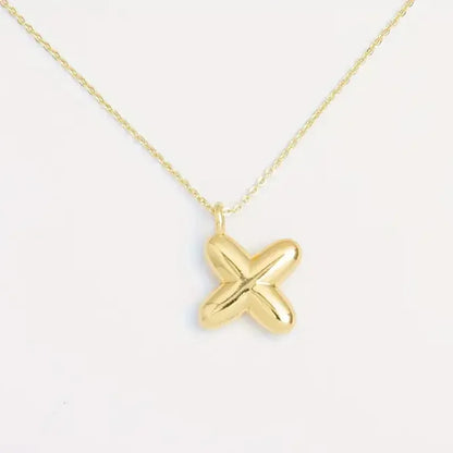 Copper Gold Plated Elegant Simple Style Plating Letter Solid Color Pendant Necklace