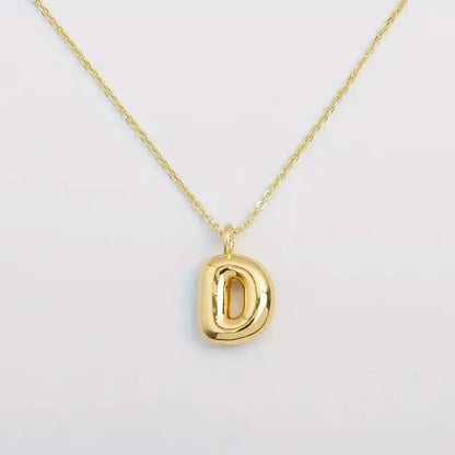 Copper Gold Plated Elegant Simple Style Plating Letter Solid Color Pendant Necklace