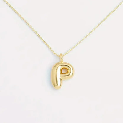 Copper Gold Plated Elegant Simple Style Plating Letter Solid Color Pendant Necklace