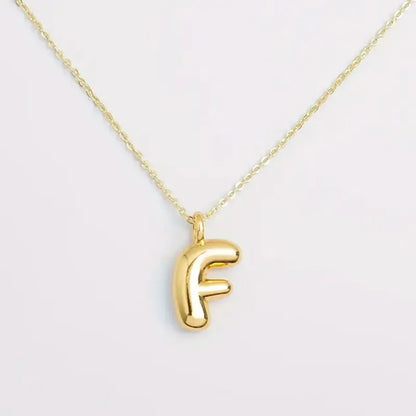 Copper Gold Plated Elegant Simple Style Plating Letter Solid Color Pendant Necklace