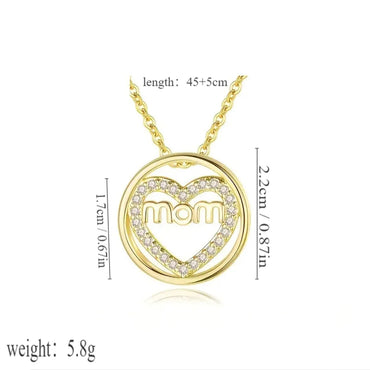 Copper Gold Plated Glam Shiny Plating Inlay Letter Heart Shape Zircon Pendant Necklace