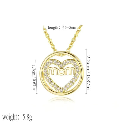 Copper Gold Plated Glam Shiny Plating Inlay Letter Heart Shape Zircon Pendant Necklace