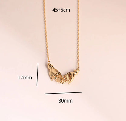 Copper Gold Plated Hand Pendant Necklace