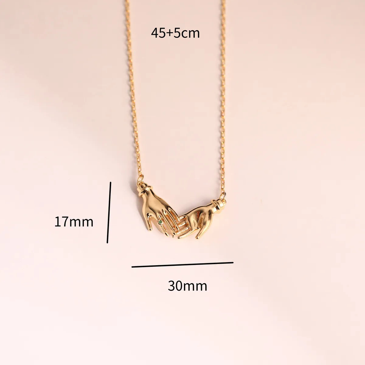 Copper Gold Plated Hand Pendant Necklace