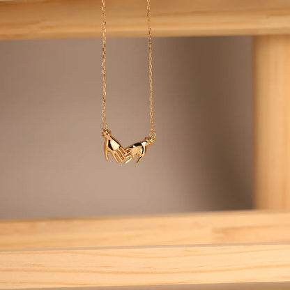 Copper Gold Plated Hand Pendant Necklace