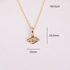 Copper Gold Plated Inlay Devil'S Eye Hand Zircon Pendant Necklace