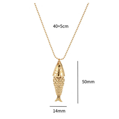 Copper Gold Plated Inlay Koi Zircon Pendant Necklace