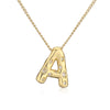 Copper Gold Plated Inlay Letter Zircon Pendant Necklace