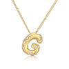 Copper Gold Plated Inlay Letter Zircon Pendant Necklace