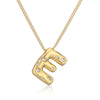 Copper Gold Plated Inlay Letter Zircon Pendant Necklace