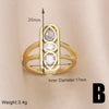 Copper Gold Plated Modern Style Simple Style Plating Inlay Irregular Zircon Open Rings