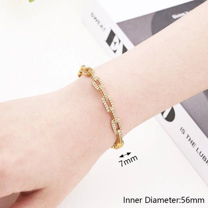 Copper Gold Plated Polishing Irregular Star Eye Zircon Bangle