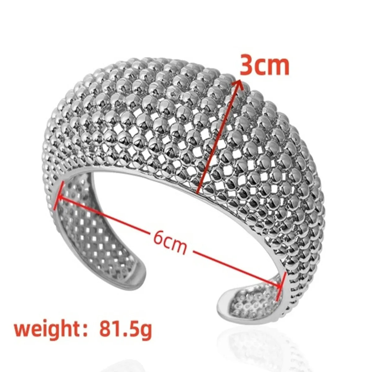 Copper Gold Plated Silver Plated Casual Vintage Style Commute Grid Plating Wristband Bangle