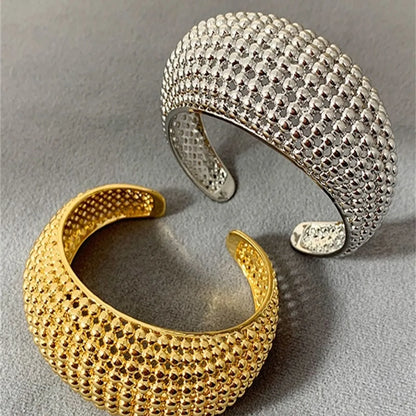 Copper Gold Plated Silver Plated Casual Vintage Style Commute Grid Plating Wristband Bangle