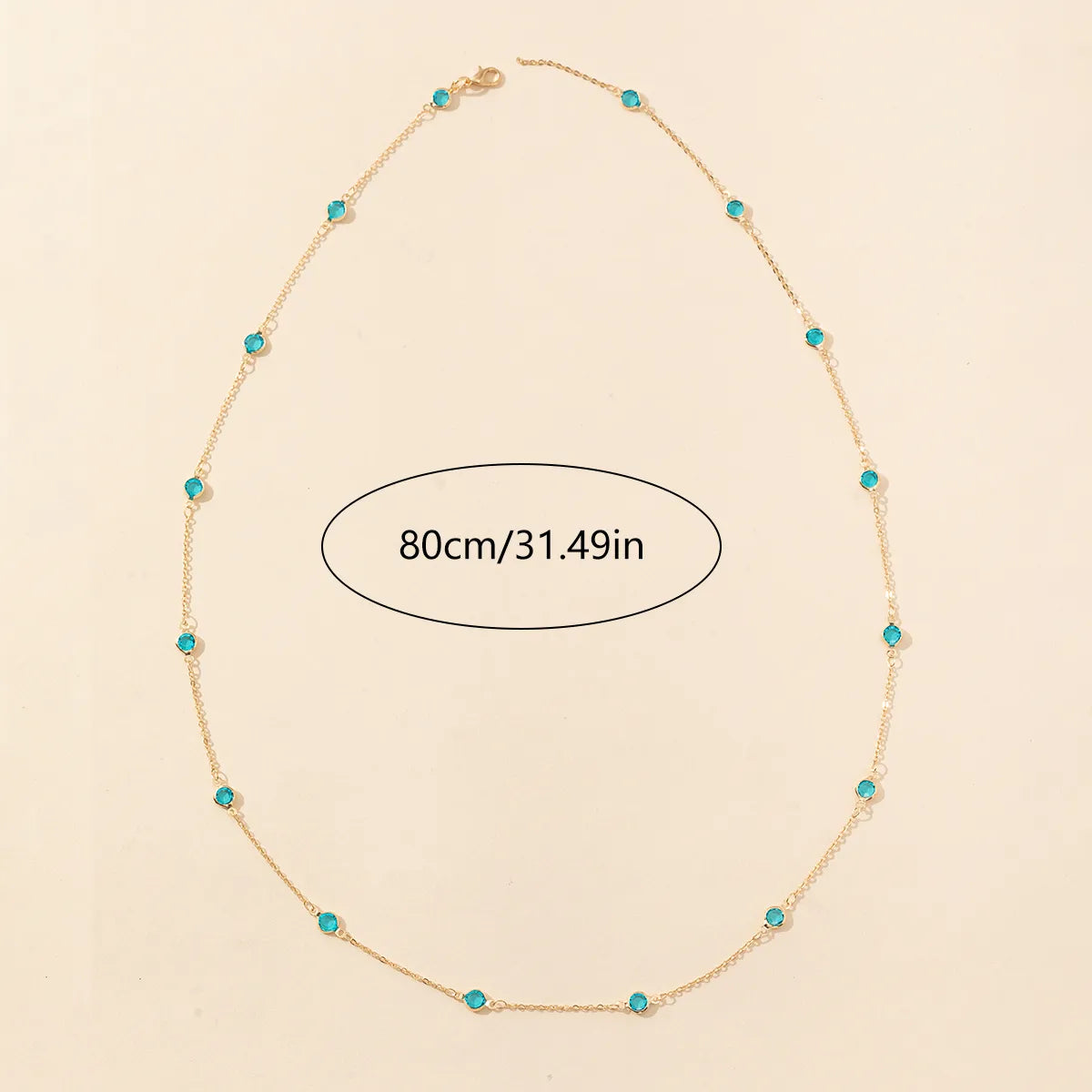 Copper Gold Plated Silver Plated Inlay Geometric Round Artificial Crystal Glass Long Necklace