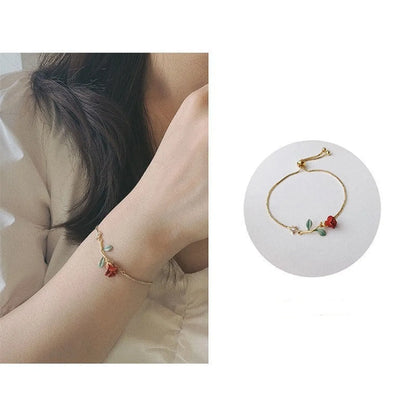 Copper Gold Plated Simple Style Flower Plating Bracelets