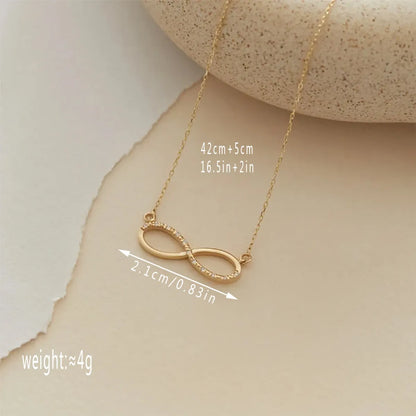 Copper Gold Plated Simple Style Infinity Pendant Necklace