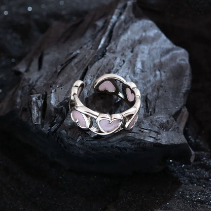 Copper Heart Shape Open Rings