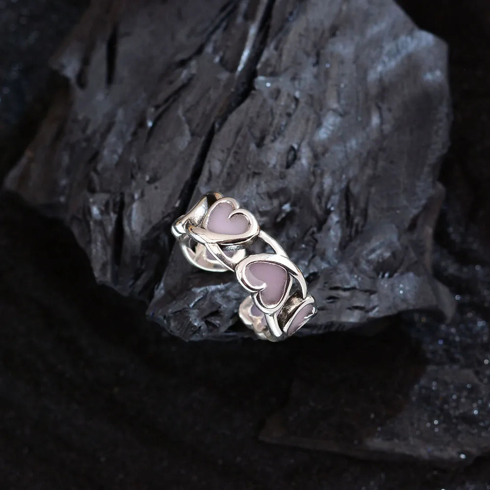 Copper Heart Shape Open Rings