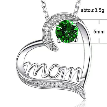 Copper IG Style MAMA Sweet Letter Heart Shape Plating Hollow Out Inlay Zircon Pendant Necklace