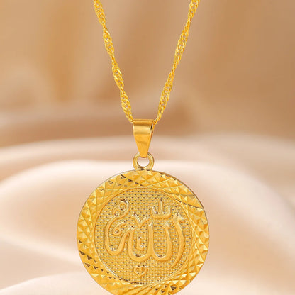 Copper IG Style Modern Style Classic Style Round Letter Solid Color Pendant Necklace