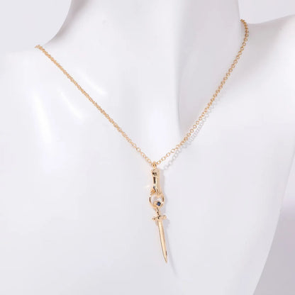 Copper IG Style Simple Style Cross Plating Inlay Rhinestones Pendant Necklace