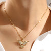 Copper Inlay Angel Zircon Pendant Necklace