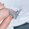 Copper Inlay Animal Butterfly Zircon Open Rings