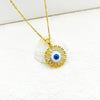 Copper Inlay Devil'S Eye Heart Shape Zircon Pendant Necklace