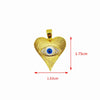 Copper Inlay Devil'S Eye Heart Shape Zircon Pendant Necklace