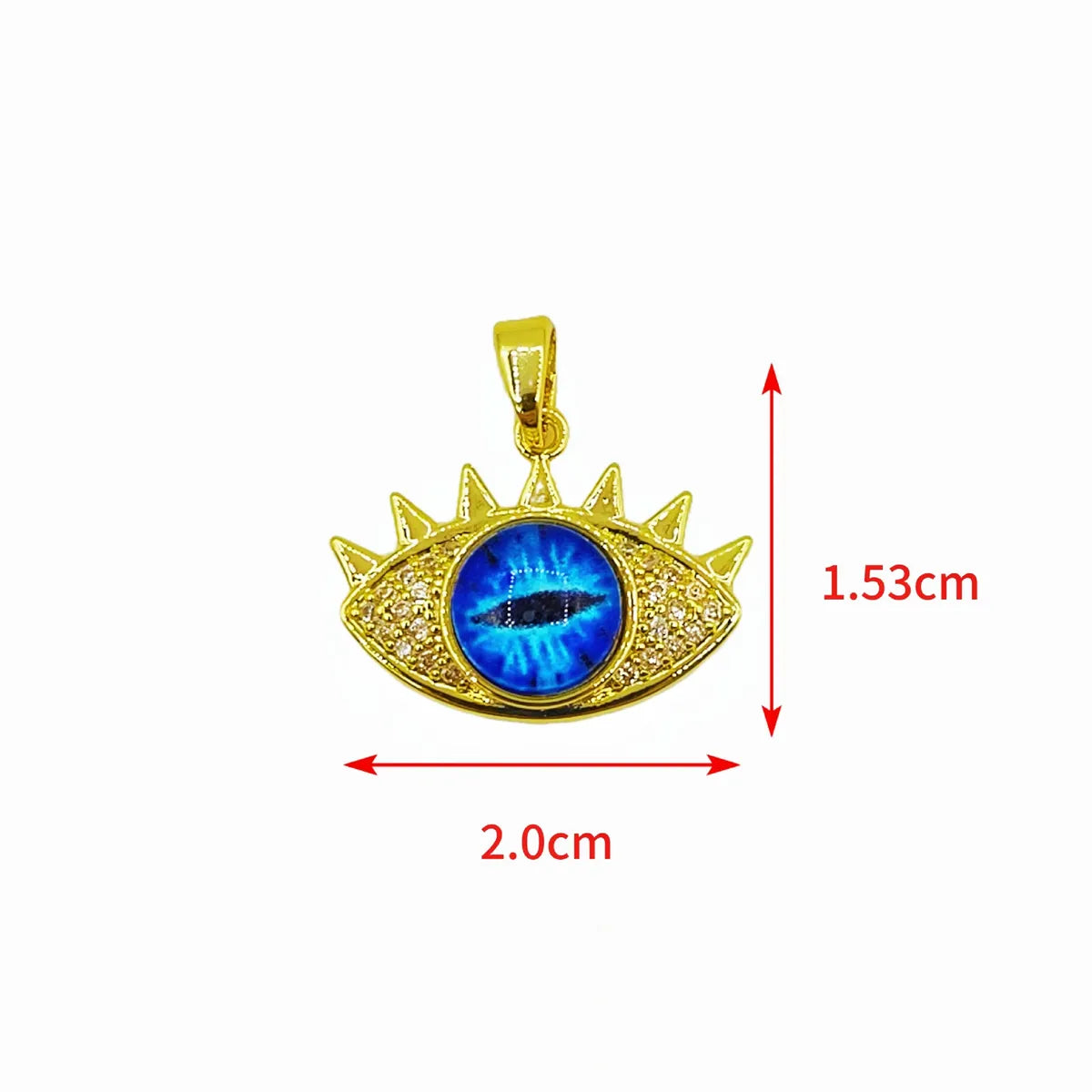 Copper Inlay Devil'S Eye Heart Shape Zircon Pendant Necklace