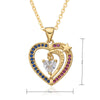 Copper Inlay Heart Shape Zircon Pendant Necklace