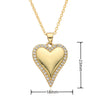 Copper Inlay Heart Shape Zircon Pendant Necklace