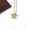 Copper Inlay Letter Star Zircon Pendant Necklace