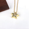 Copper Inlay Letter Star Zircon Pendant Necklace