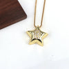 Copper Inlay Letter Star Zircon Pendant Necklace