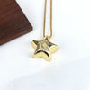 Copper Inlay Letter Star Zircon Pendant Necklace