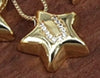 Copper Inlay Letter Star Zircon Pendant Necklace