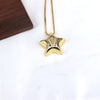 Copper Inlay Letter Star Zircon Pendant Necklace