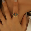 Copper Inlay Symbol Question Mark Zircon Open Rings