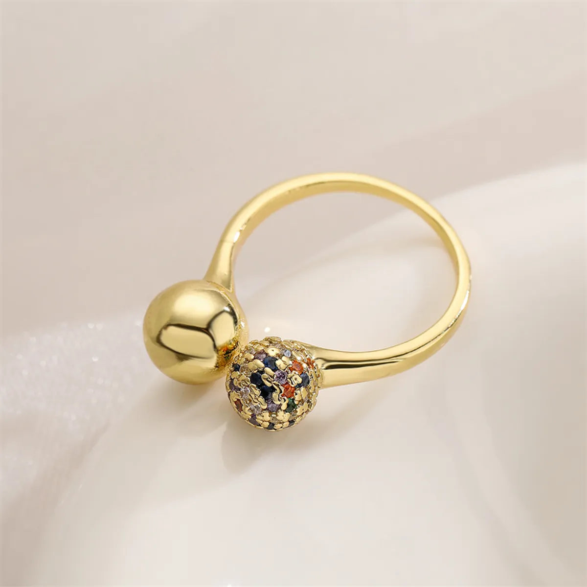 Copper K Gold Plated Cute Vintage Style Plating Inlay Animal Round Dinosaur Zircon Open Rings