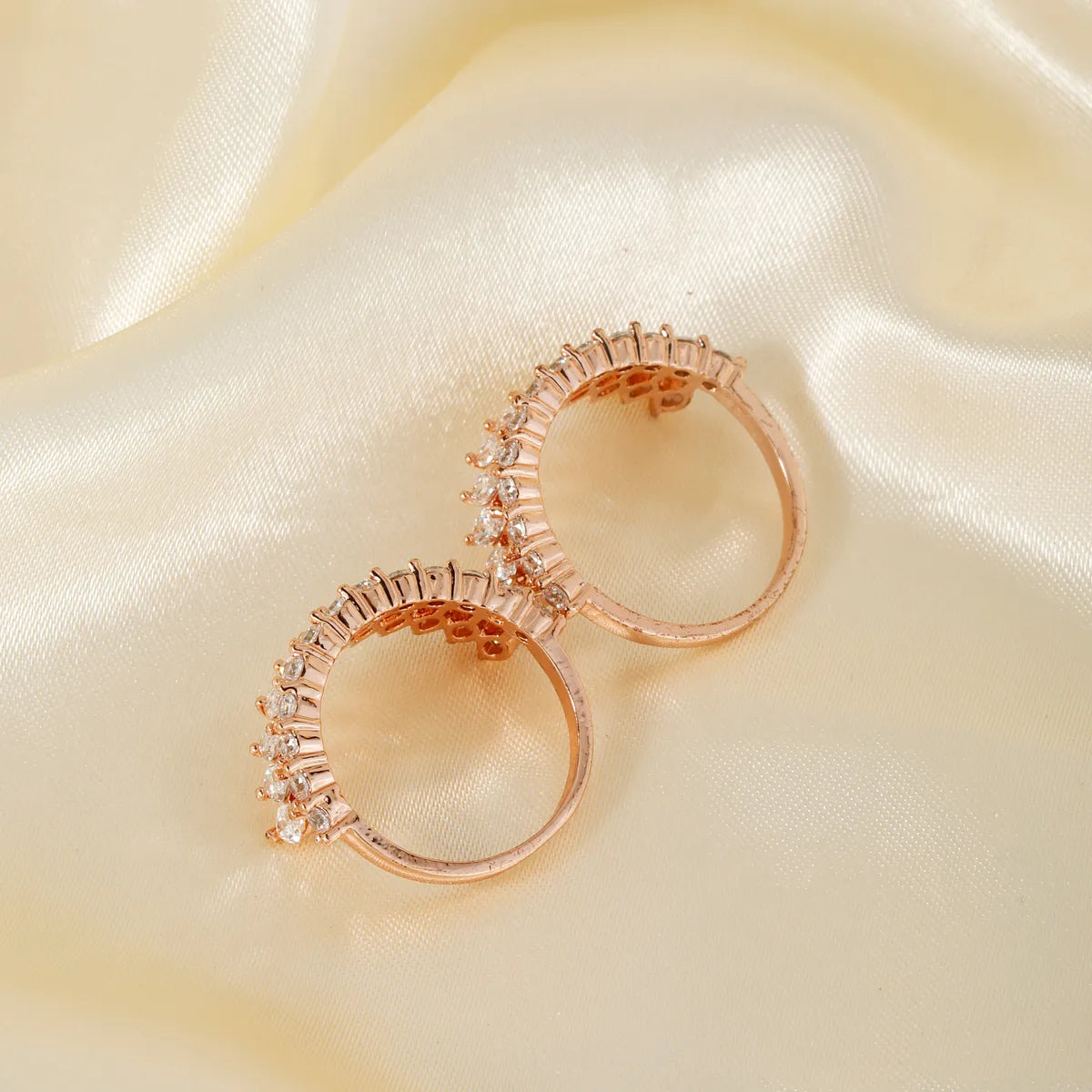 Copper K Gold Plated Inlay Solid Color Zircon Rings