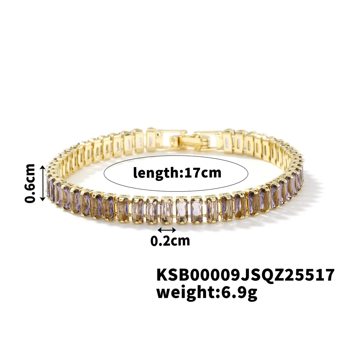 Copper K Gold Plated Rhodium Plated Inlay Lattice Zircon Bracelets