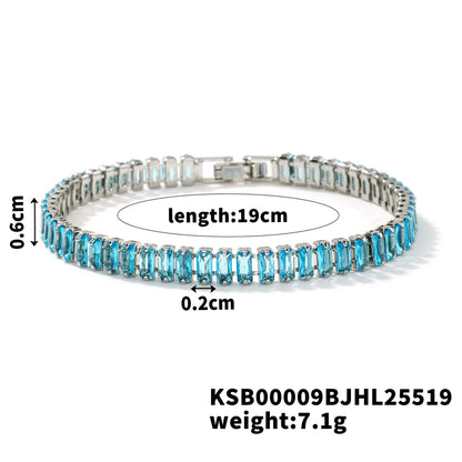 Copper K Gold Plated Rhodium Plated Inlay Lattice Zircon Bracelets