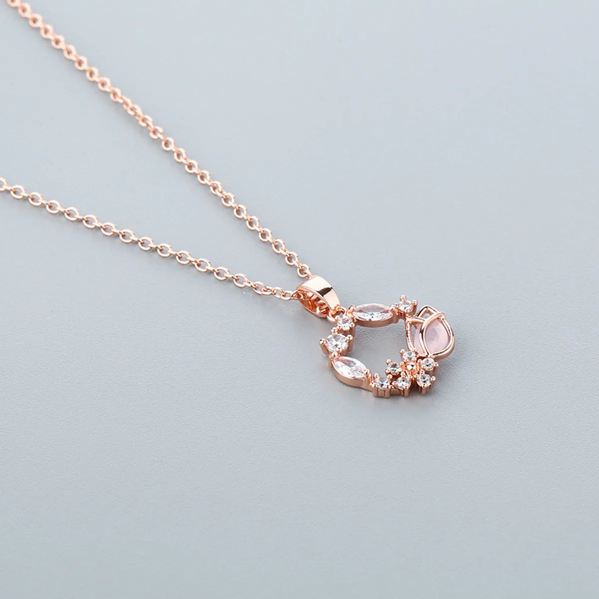 Copper Pastoral Flower Pendant Necklace