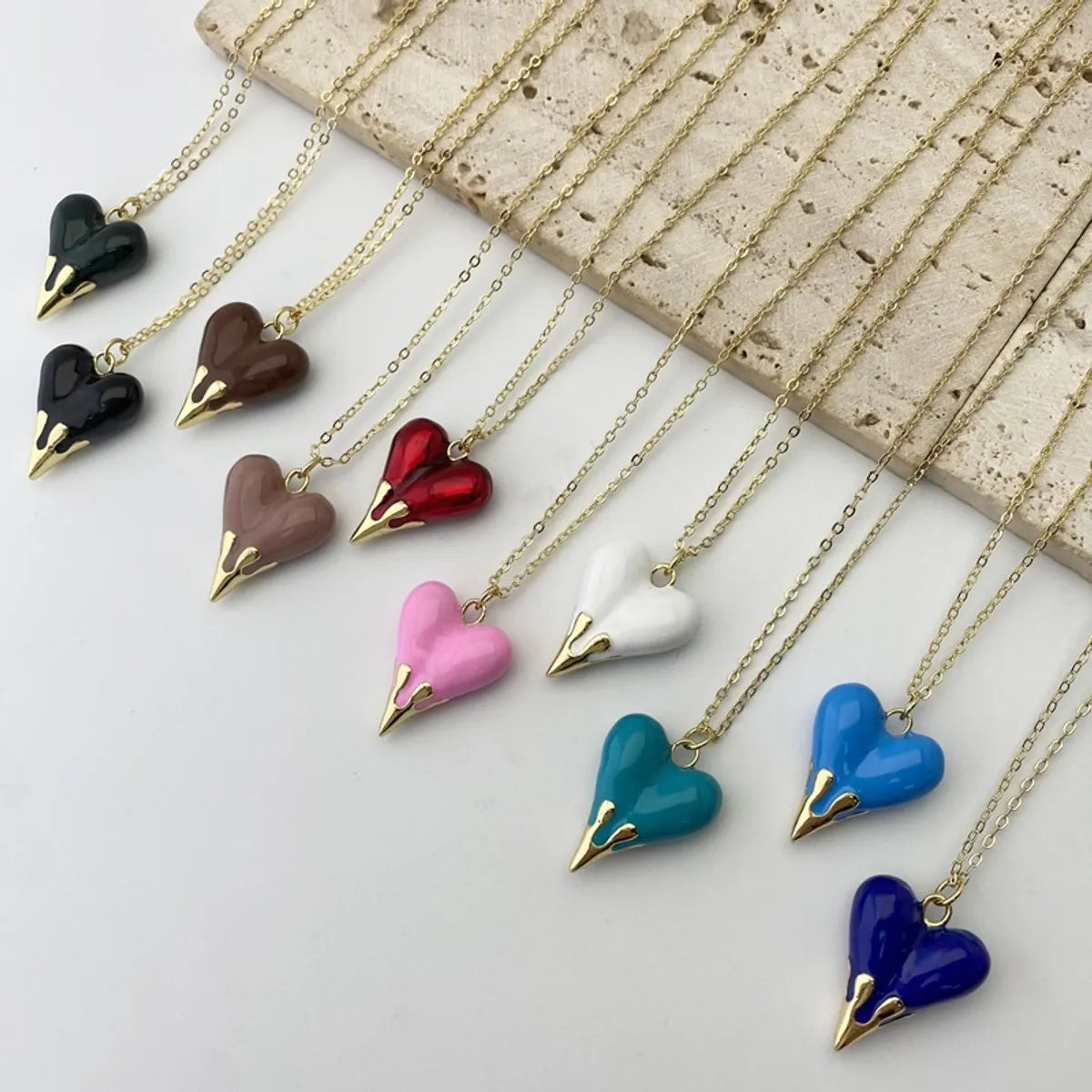 Copper Plating Heart Shape Pendant Necklace