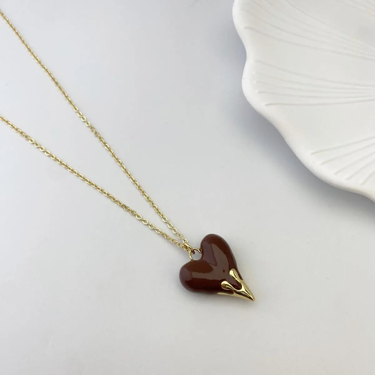 Copper Plating Heart Shape Pendant Necklace