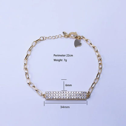 Copper Plating Inlay Infinity Heart Shape Zircon Bracelets