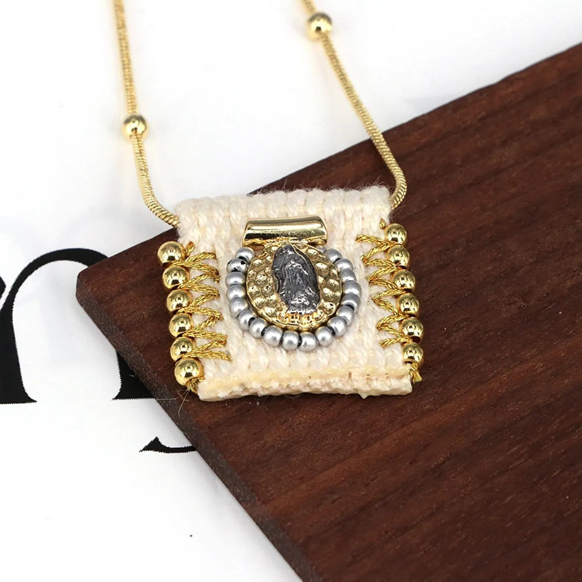 Copper Plating Square Pendant Necklace