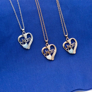 Copper Simple Style Classic Style Heart Shape Inlaid Gemstone Necklace